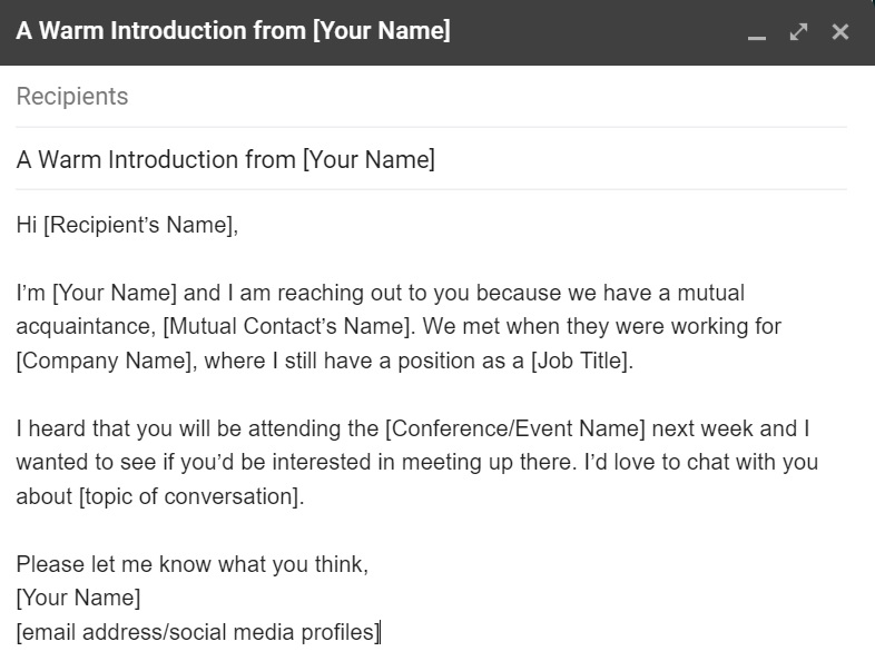 Warme introductie van - sjabloon