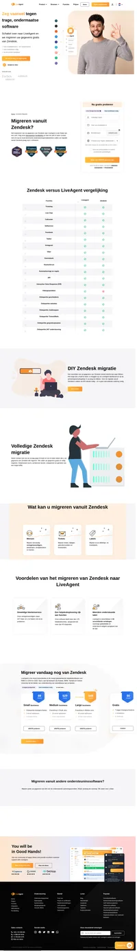 Start uw gegevensoverdracht van Zendesk door op een eenvoudige activeringsschuifregelaar te klikken. Al uw tickets en vertegenwoordigers worden veilig overgedragen naar LiveAgent.