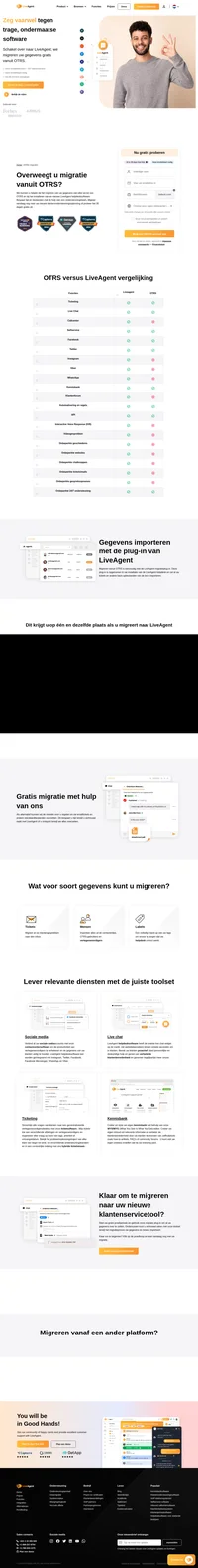 Migreren vanuit OTRS? Migreer naar LiveAgent met behulp van onze plug-in of neem contact met ons op en laat ons het voor u afhandelen