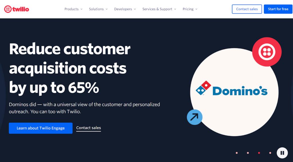 Twilio homepage - een krachtig communicatieplatform als alternatief voor intercom