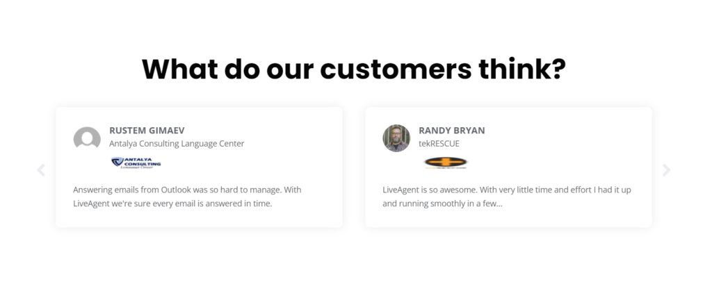 LiveAgent's customer reviews