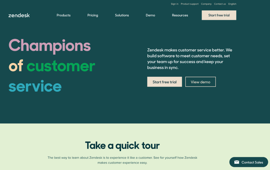 Zendesk-klantenservice-startpagina, een van de HubSpot-alternatieven voor klantenondersteuning
