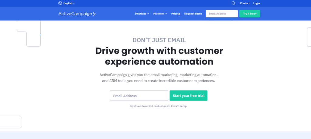 ActiveCampaign startpagina