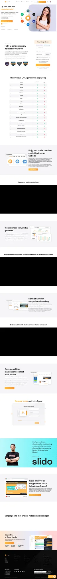 Schakel over van Hesk naar LiveAgent en krijg een ticketsysteem met meerdere kanalen dat sociale media afhandelt en een supersnelle live chatwidget.