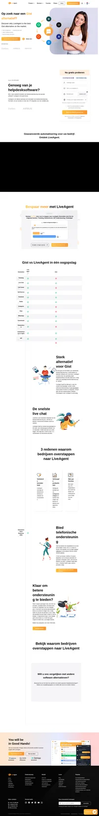 Op zoek naar een andere oplossing dan Gist? Bekijk LiveAgent en ontdek de voordelen. Start vandaag nog uw gratis proefperiode en bied betere ondersteuning.