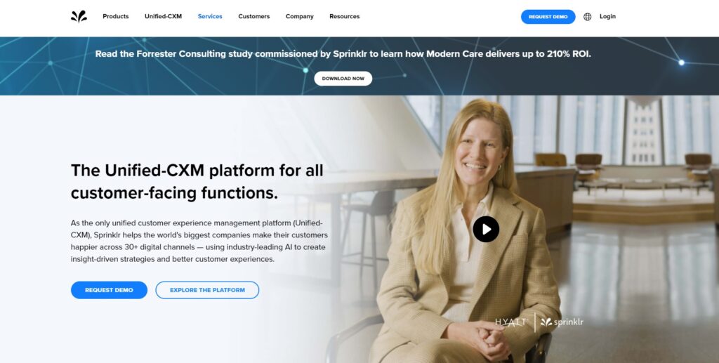 Sprinklr startpagina