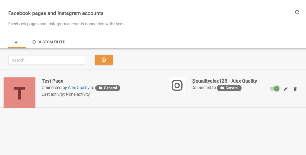 Instagram verbonden met LiveAgent