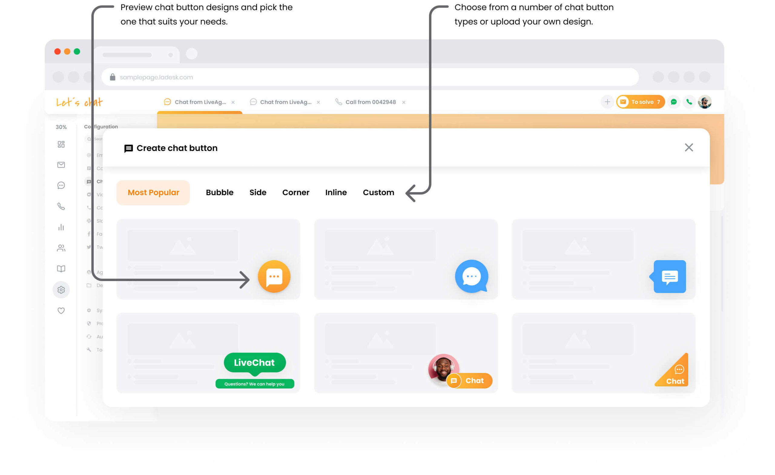 LiveAgent live chatknop