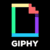 giphy kleurrijk logo op zwarte achtergrond