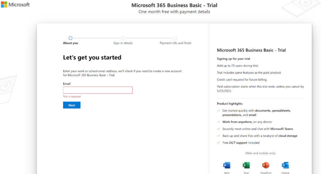 Microsoft365 - registratieproces