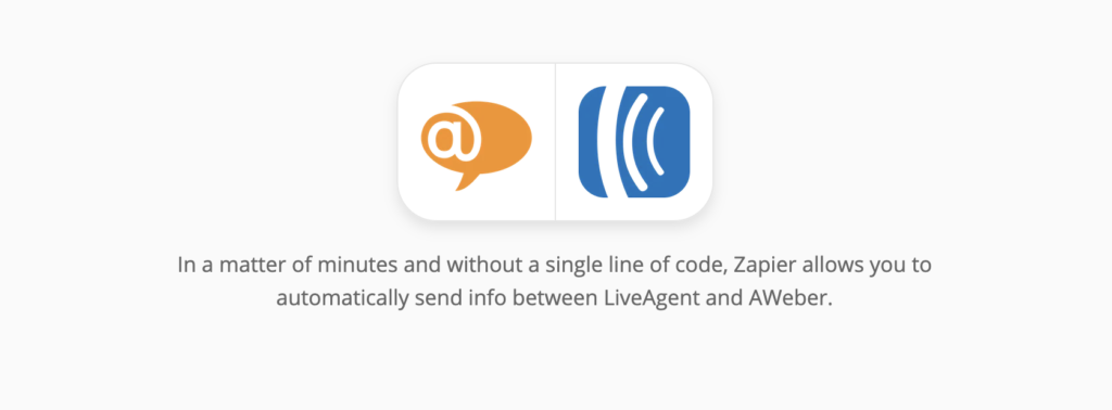 LiveAgent- en AWeber-integratiepagina op Zapier