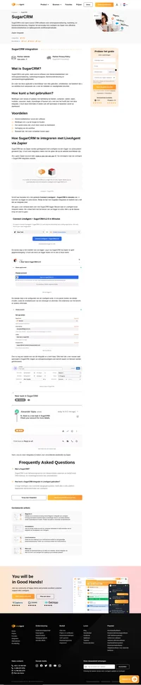 Met SugarCRM-integratie kunt u klantenrelaties beheren vanuit LiveAgent. Integreer het eenvoudig via Zapier en profiteer van voordelen.