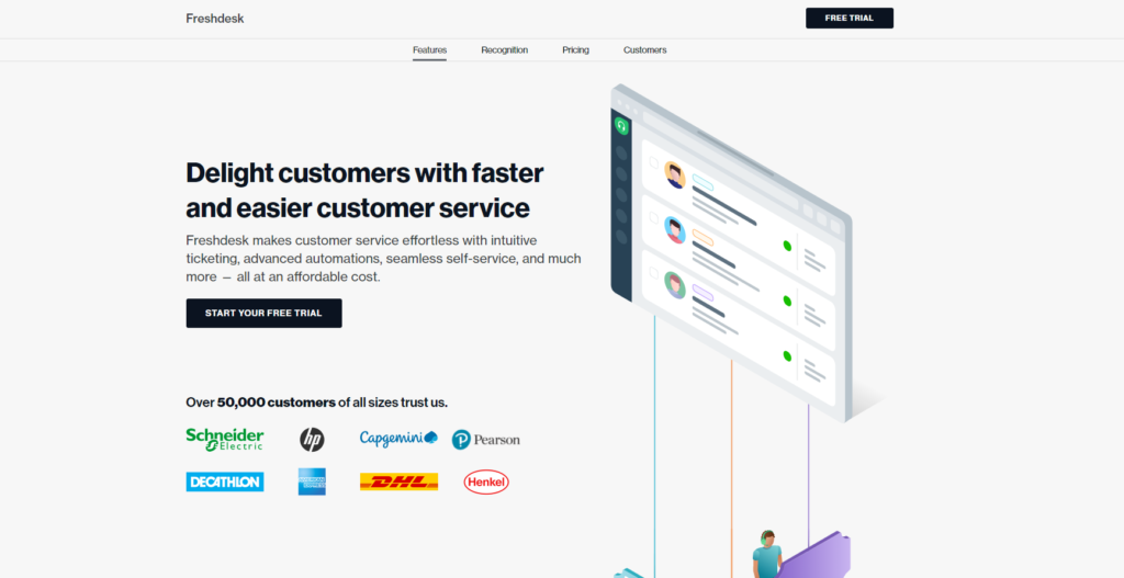 Freshdesk startpagina