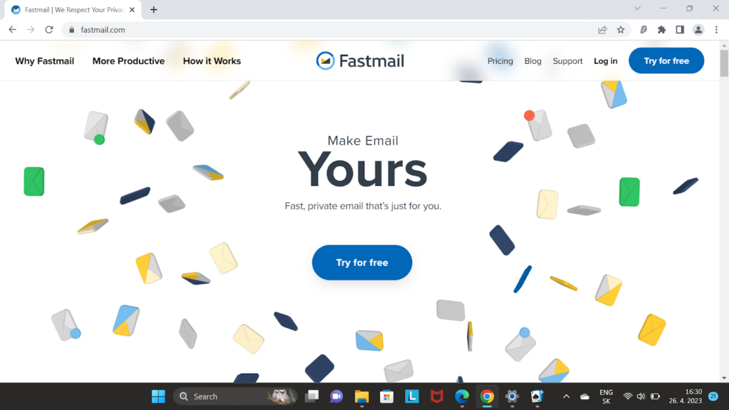 Fastmail homepage - een betrouwbare Gmail-concurrent met een strak ontwerp