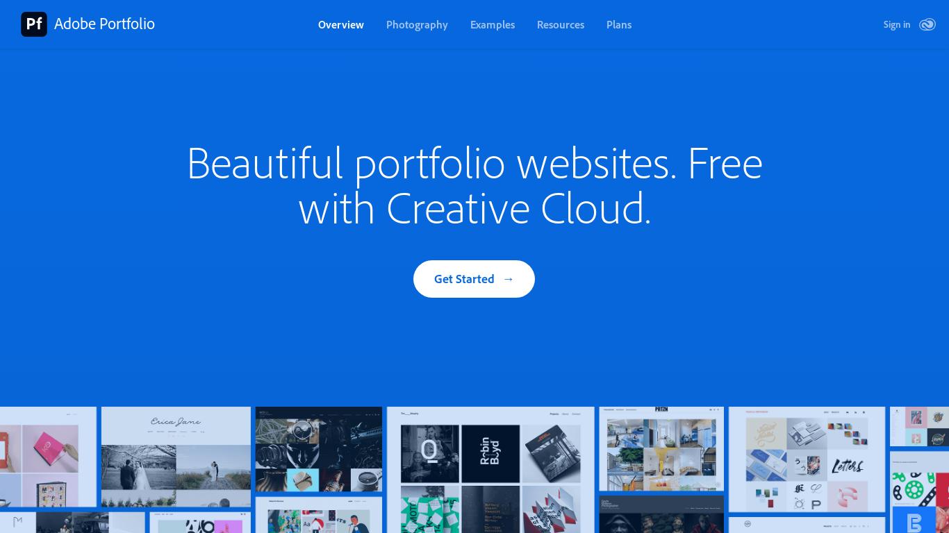 Quickly and simply build a personalized website to showcase your creative work with Adobe Portfolio. Now included free with any Creative Cloud subscription.