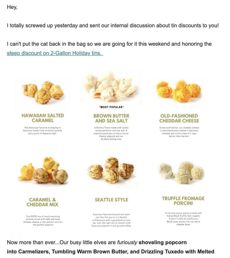 Emailsjabloon voor verontschuldiging van Kukuruza