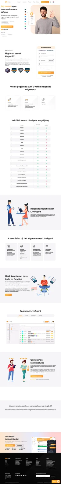 Wilt u uw gegevens van Helpshift naar een andere oplossing migreren? Bekijk LiveAgent en zie de voordelen. Start vandaag nog met uw gratis proefperiode.