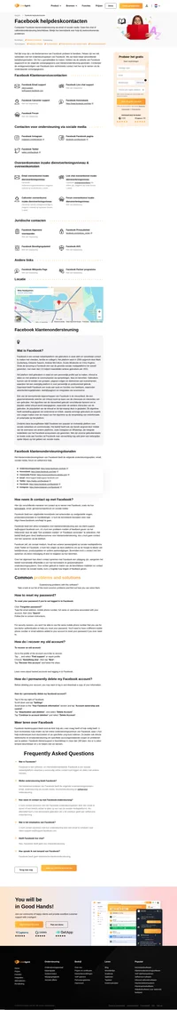 Contact opnemen met de klantenservice van Facebook via email, live chatondersteuning, telefoonnummer, sociale media-ondersteuning en selfservice-ondersteuning.