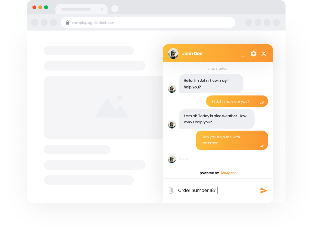 LiveAgent live chatweergave