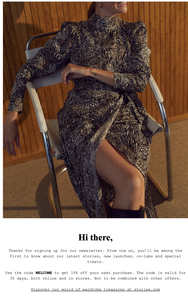 Aanmeldingsemail nieuwsbrief &Other Stories