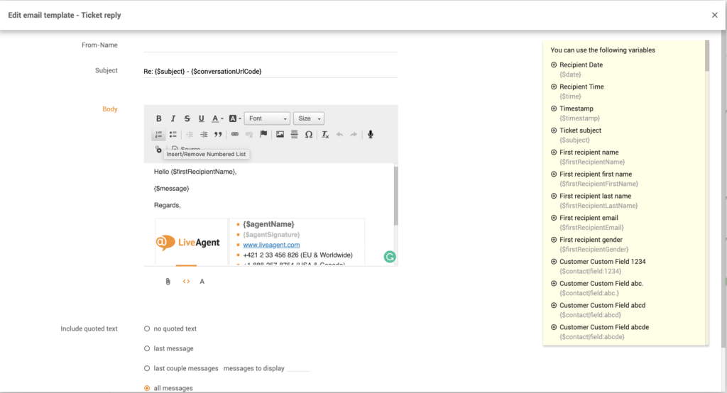 Aanpassing van emailsjablonen