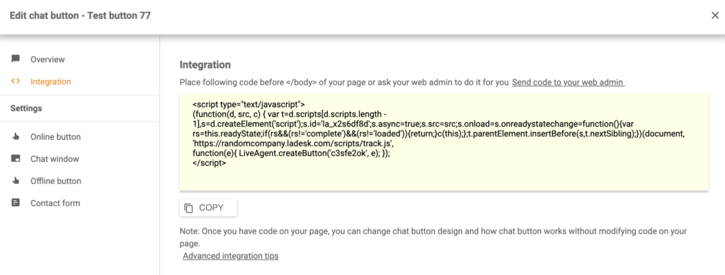 shift4shop-liveagent-integration Shift4shop LiveAgent integratiecode
