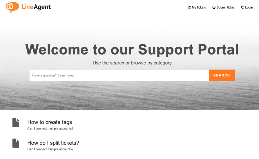 Wat is een klantenportaal? - App - Uploads - 2020 - 12 - LiveAgent Customer Portal What Customers See.png