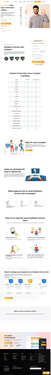 LiveAgent biedt een gratis HubSpot Service Hub migratie die volledig wordt uitgevoerd door onze technische dienst. Lees meer over het migreren van uw gegevens.