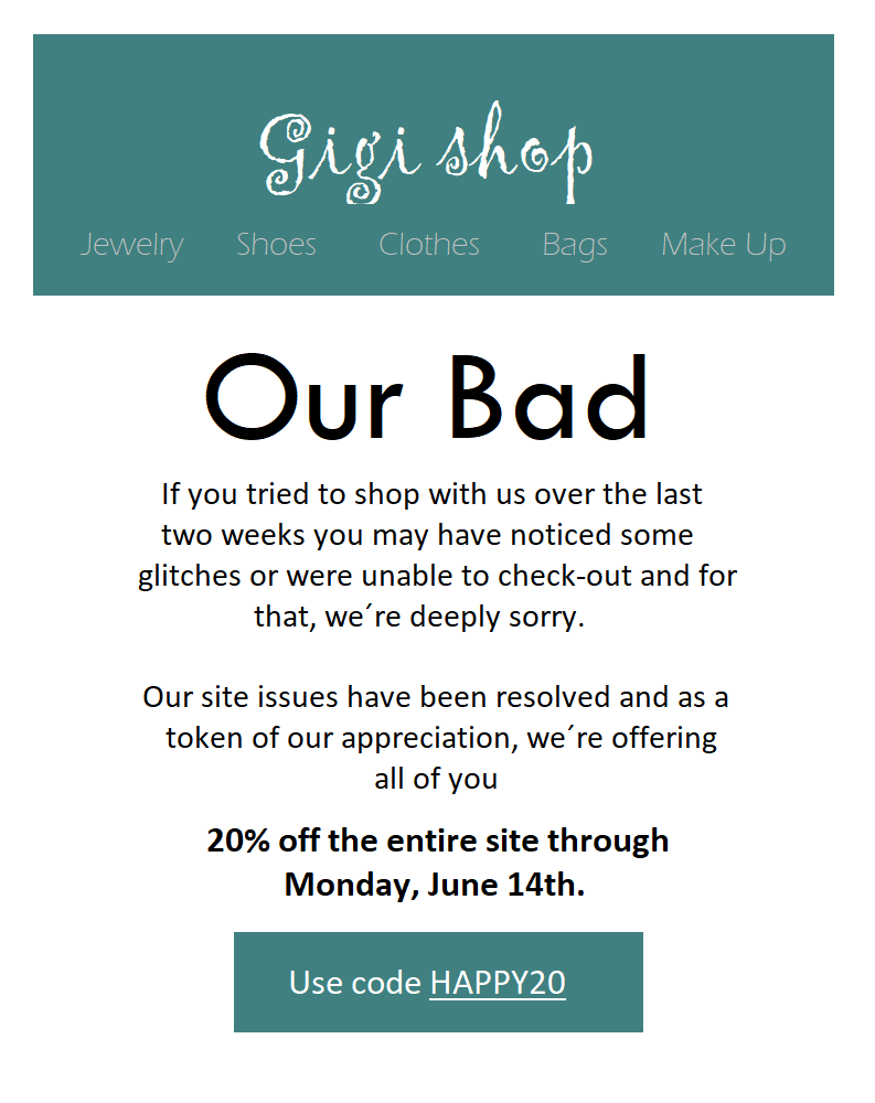 voorbeeld email met excuses 