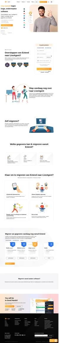 Wilt u uw gegevens van Extend naar een andere oplossing migreren? Bekijk LiveAgent en zie de voordelen. Start vandaag nog met uw gratis proefperiode.