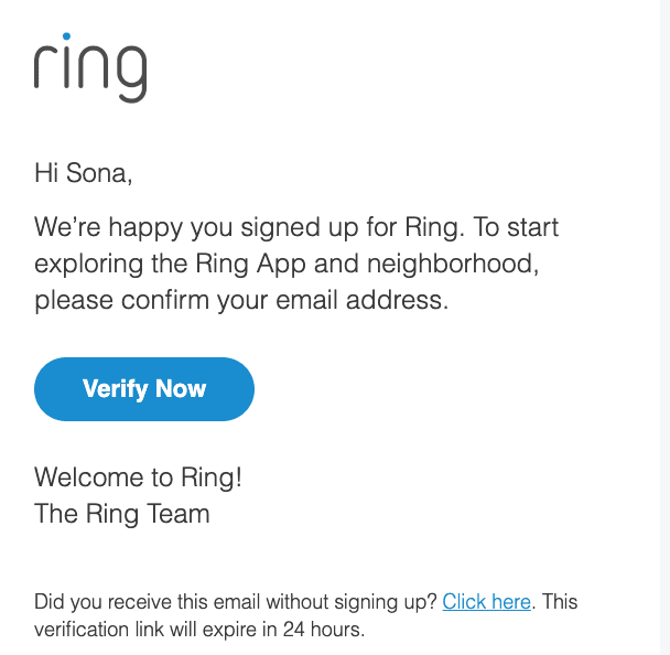 ring verificatie email 
