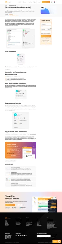 Bewaar klantengegevens en bewaar informatie in uw tickets met ticket/klanteninzichten (CRM). Zo bent u altijd voorbereid en goed geïnformeerd.