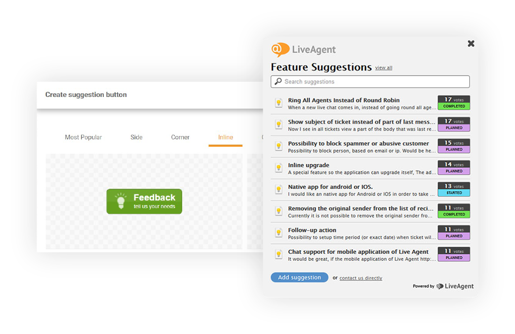 Feedback-suggesties