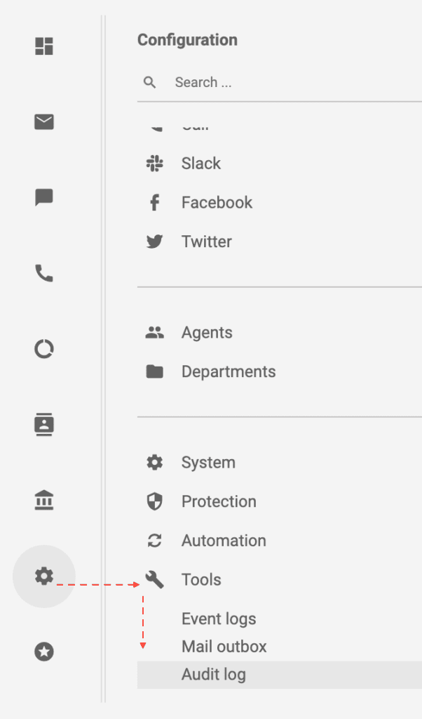 Navigatie naar Activiteitenlogboek/ Auditlogboek in LiveAgent.