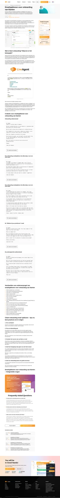 Client onboarding emailsjablonen begeleiden klanten naar het juiste gebruik van de producten of diensten die ze hebben gekocht.