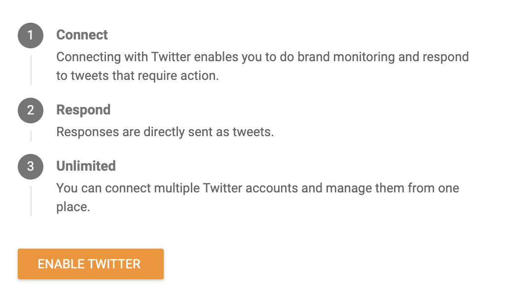 Twitter-gedeelte met de knop Twitter inschakelen