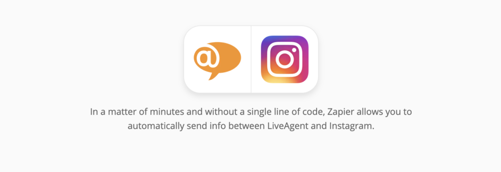 LiveAgent- en Instagram-integratiepagina op Zapier
