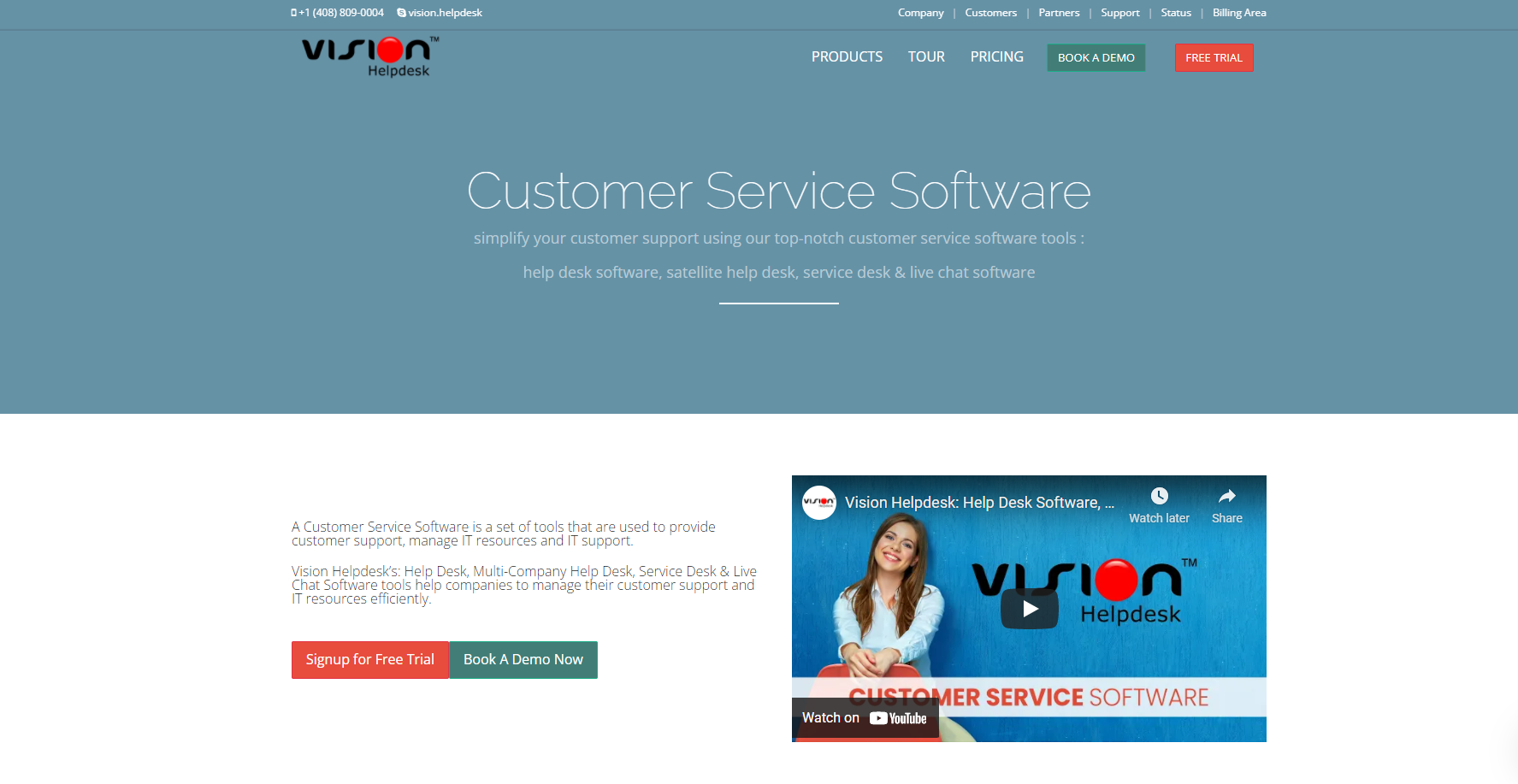 Visionhelpdesk helpdesk ticketsysteem homepage