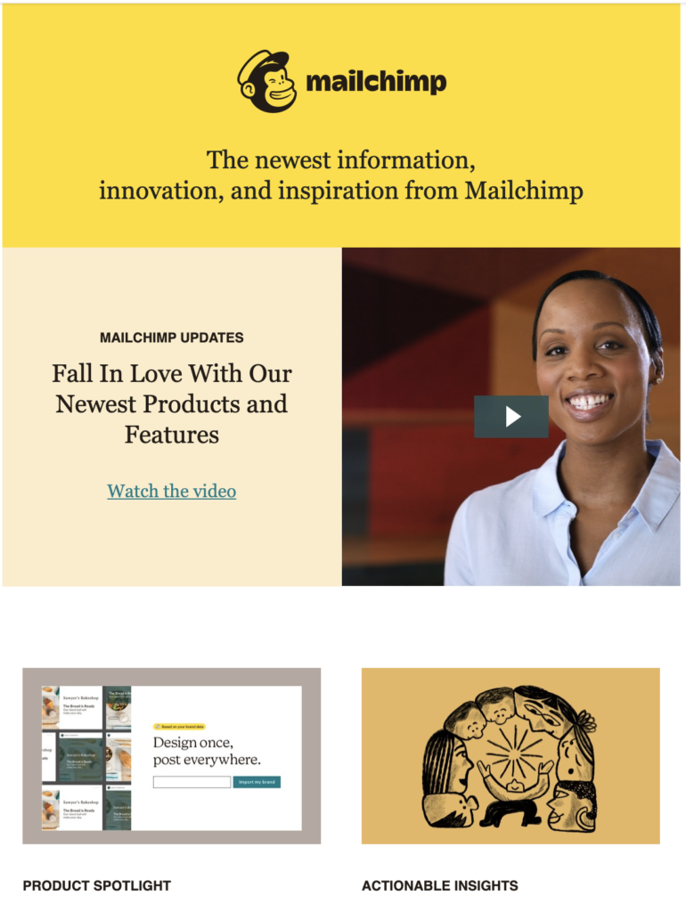 Sjabloon voor nieuwe blogberichten in Mailchimp